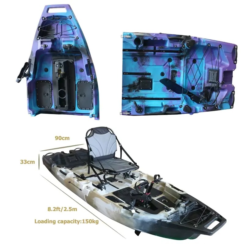8ft Modular Single Seat Fin Pe - Fishing Kayak Pedal Drive 评论和价格