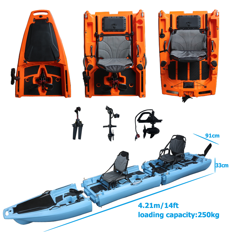 14FT 2 Person Detachable  Peda - Fishing Kayak Sit On Top 评论和价格