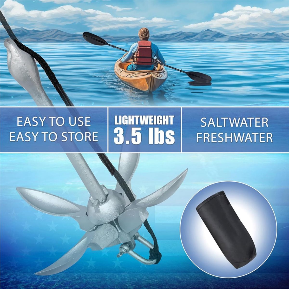 Big Discount Kayak Anchor, 3.5 - Fishing Kayak Anchor 评论和价格