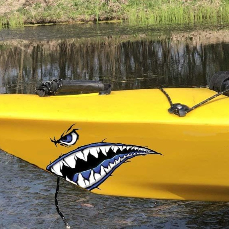 2PCS Shark Teeth Mouth Boat St - Fishing Kayak Sit On Top 评论和价格